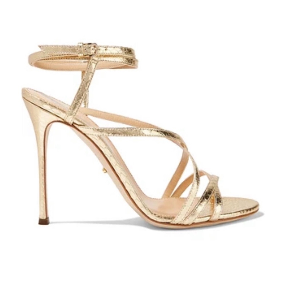 Sergio Rossi gold strappy heels!